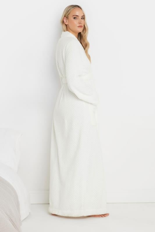 Evans LTS Tall Ivory White Waffle Maxi Dressing Gown
