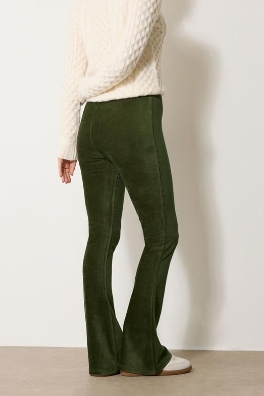 Evans LTS Tall Khaki Green Cord Kick Flare Leggings