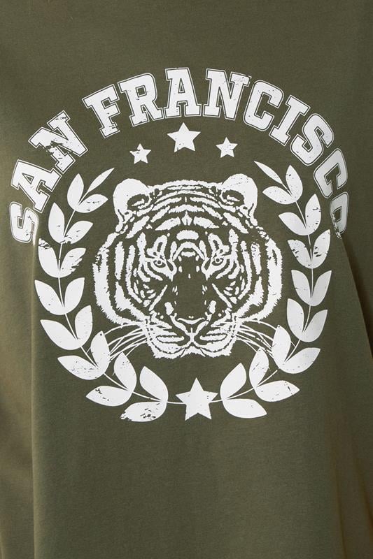 Evans LTS Tall Khaki Green Cotton 'San Francisco' Slogan T-Shirt