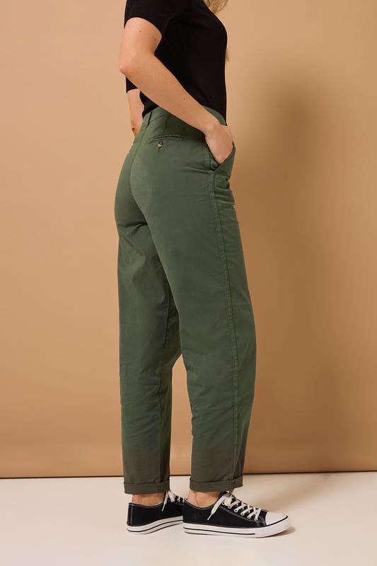 Evans LTS Tall Khaki Green Cotton Straight Leg Chino Jeans