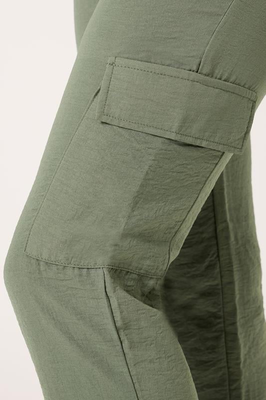 Evans LTS Tall Khaki Green Crepe Cuffed Cargo Trousers