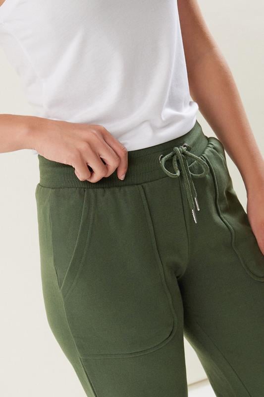 Evans LTS Tall Khaki Green Pocket Patch Wide Leg Joggers