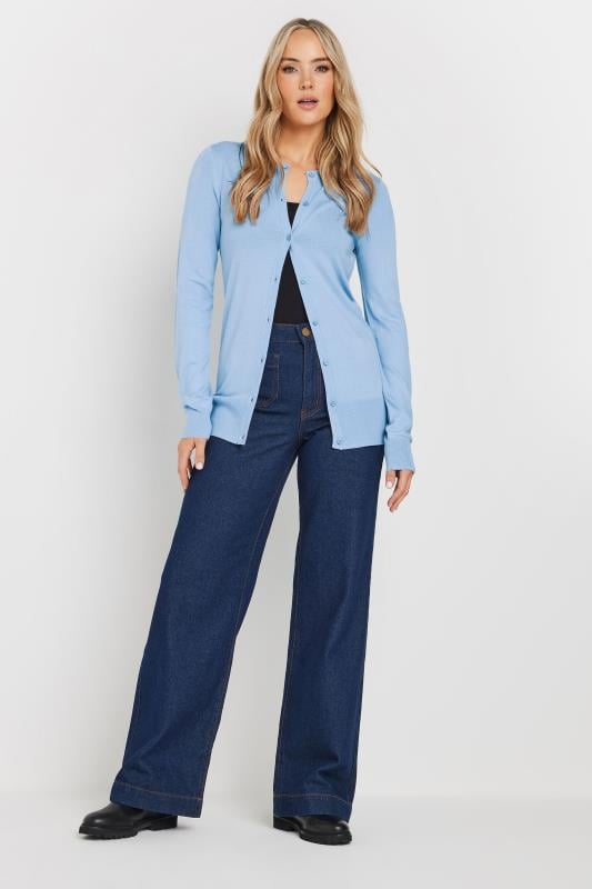 Evans LTS Tall Light Blue Button Down Knit Cardigan