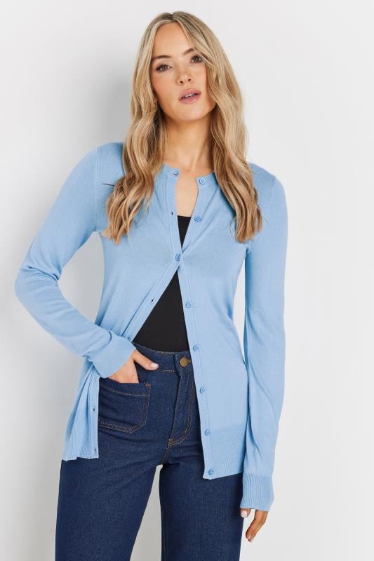 evans LTS Tall Light Blue Button Down Knit Cardigan