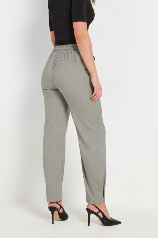 Evans LTS Tall Light Grey Pleated Barrel Leg Trousers