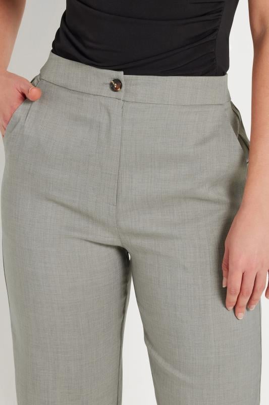 Evans LTS Tall Light Grey Pleated Barrel Leg Trousers