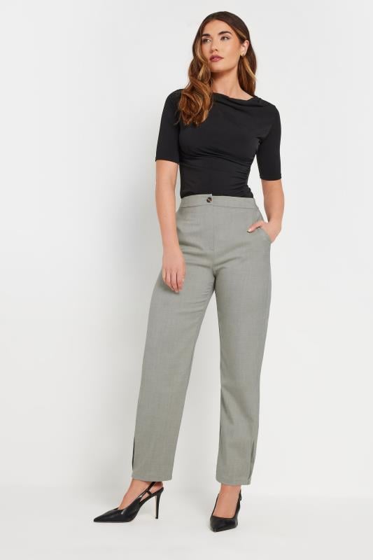 evans LTS Tall Light Grey Pleated Barrel Leg Trousers