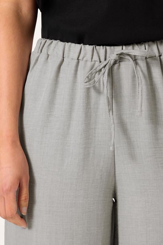Evans LTS Tall Light Grey Textured Wide Leg Trousers