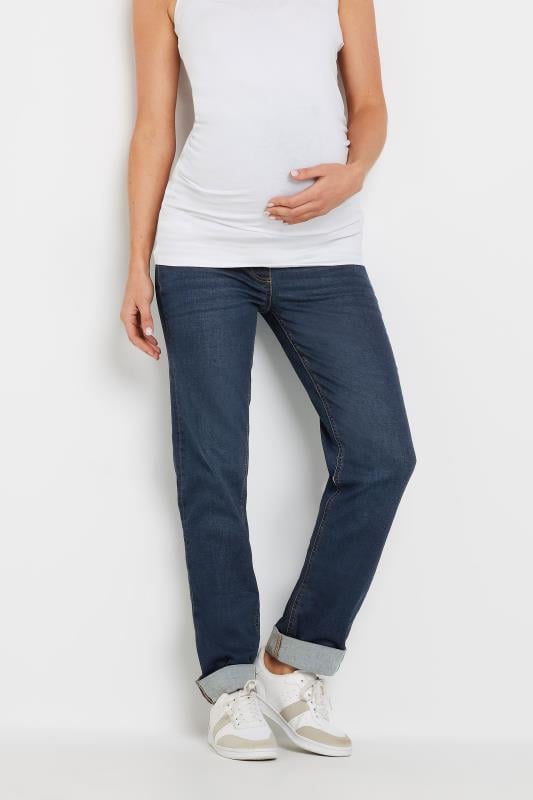 Evans LTS Tall Maternity Dark Blue Turn Up Straight Leg Jeans