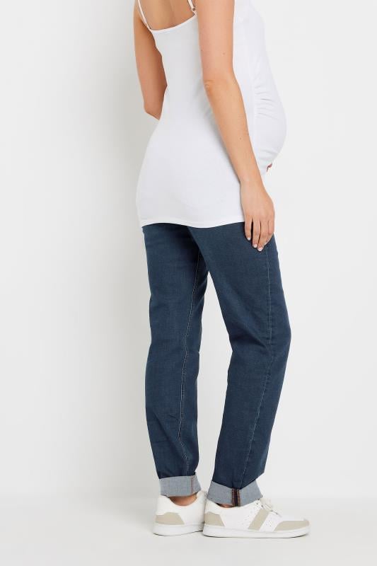 Evans LTS Tall Maternity Dark Blue Turn Up Straight Leg Jeans