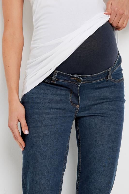 Evans LTS Tall Maternity Dark Blue Turn Up Straight Leg Jeans