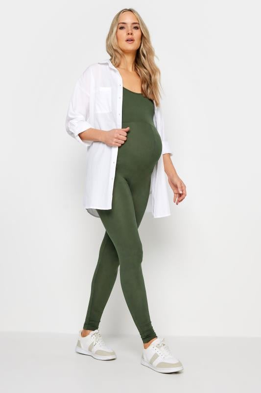 Evans LTS Tall Maternity Khaki Green Sleeveless Unitard Jumpsuit