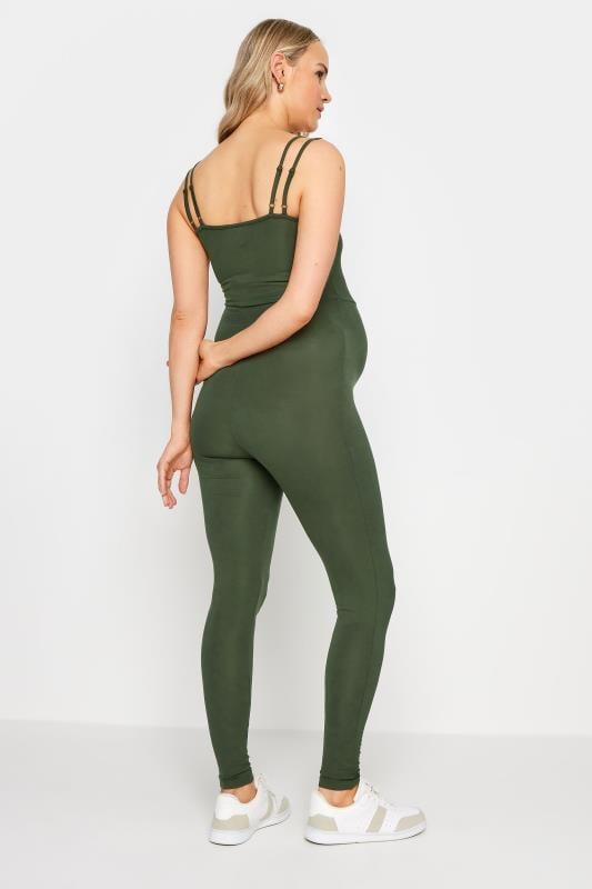 Evans LTS Tall Maternity Khaki Green Sleeveless Unitard Jumpsuit