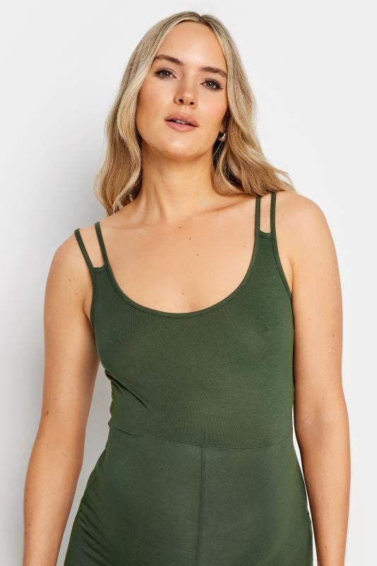 Evans LTS Tall Maternity Khaki Green Sleeveless Unitard Jumpsuit