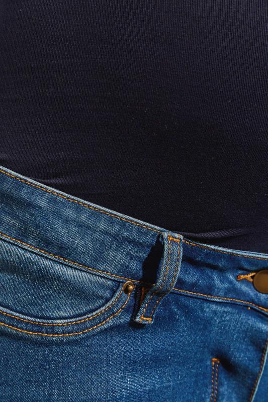 Evans LTS Tall Maternity Mid Blue Distressed AVA Stretch Skinny Jeans