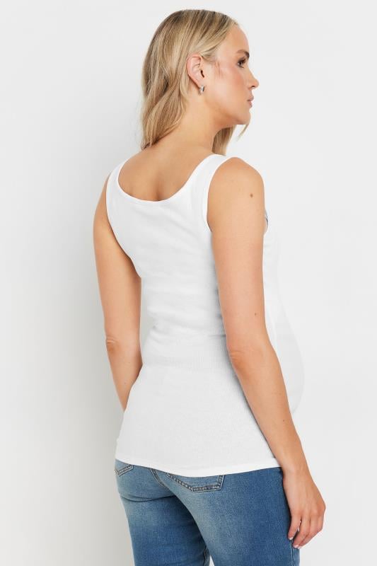 Evans LTS Tall Maternity White Popper Fastening Nursing Vest