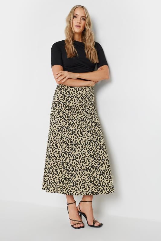 Evans LTS Tall Natural Brown & Black Leopard Print Midaxi Skirt