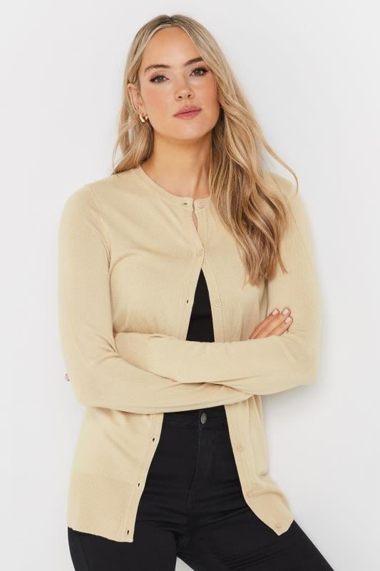 Evans LTS Tall Natural Brown Button Down Knit Cardigan