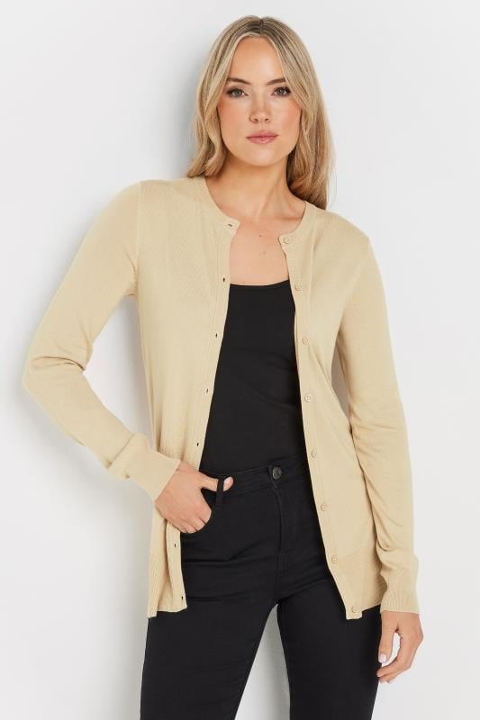 evans LTS Tall Natural Brown Button Down Knit Cardigan