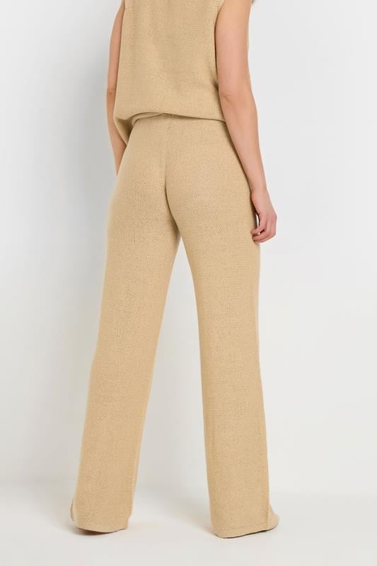 Evans LTS Tall Natural Brown Knitted Wide Leg Trouser