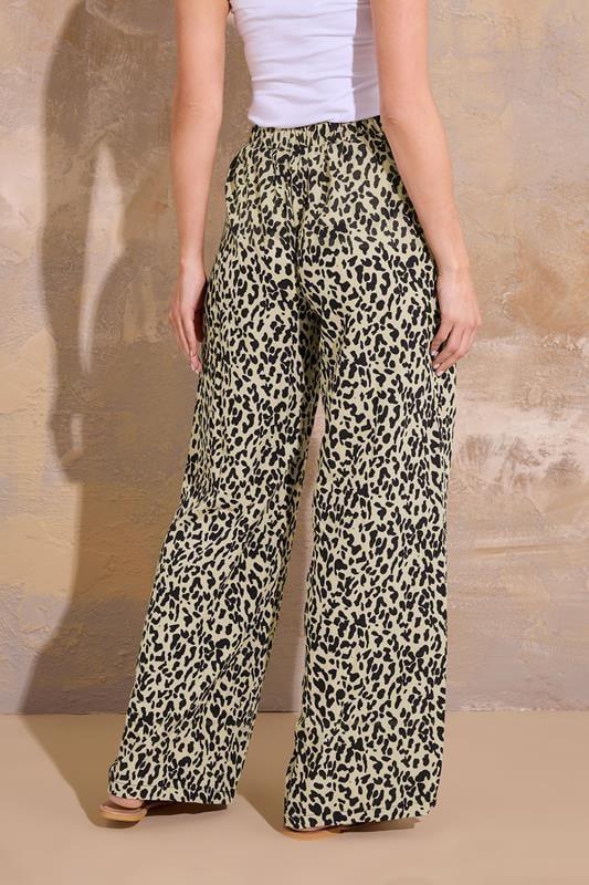 Evans LTS Tall Natural Brown Leopard Print Wide Leg Trousers