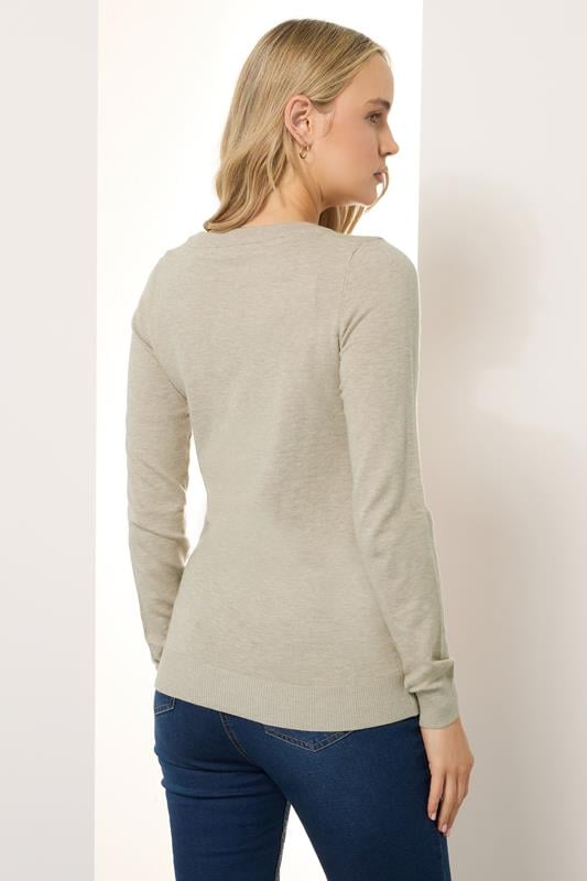 Evans LTS Tall Natural Brown Marl Knit V-Neck Jumper