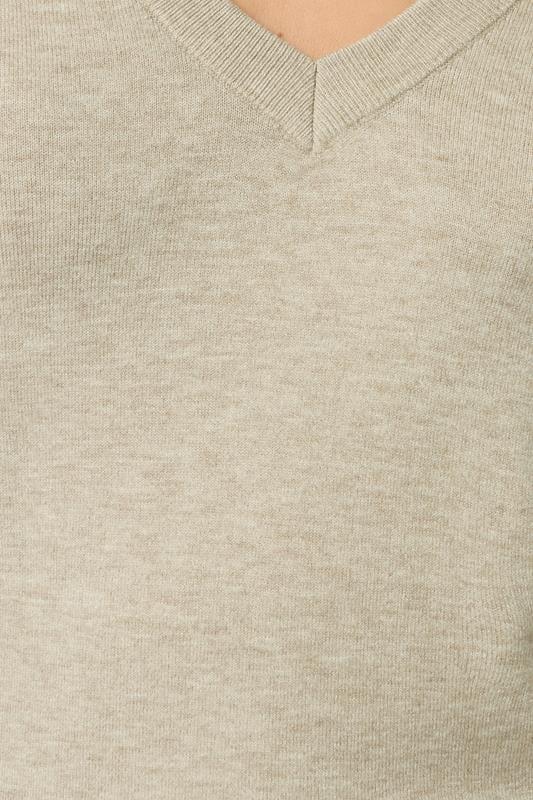 Evans LTS Tall Natural Brown Marl Knit V-Neck Jumper