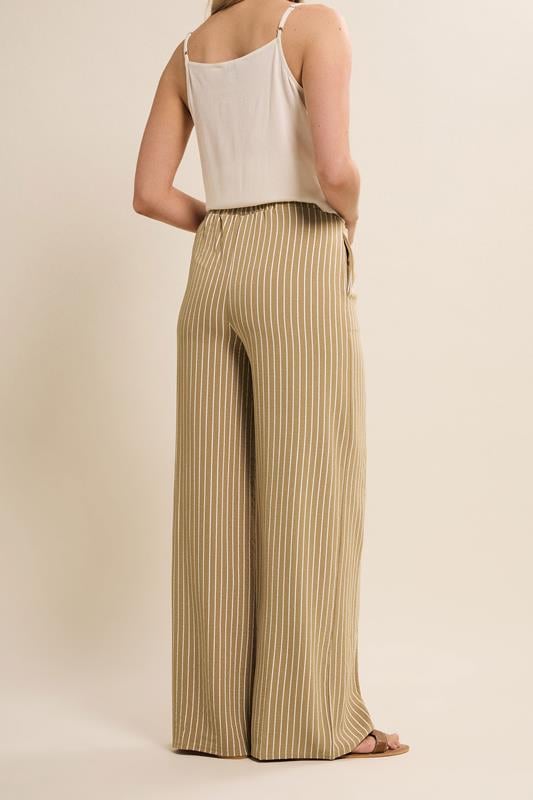 Evans LTS Tall Natural Brown Stripe Wide Leg Trousers