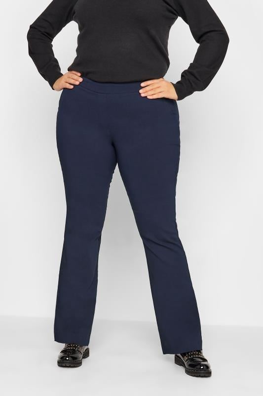 evans LTS Tall Navy Blue Bi Stretch Bootcut Trousers