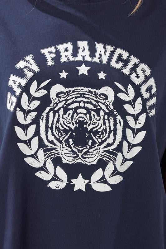 Evans LTS Tall Navy Blue Cotton 'San Francisco' Slogan T-Shirt