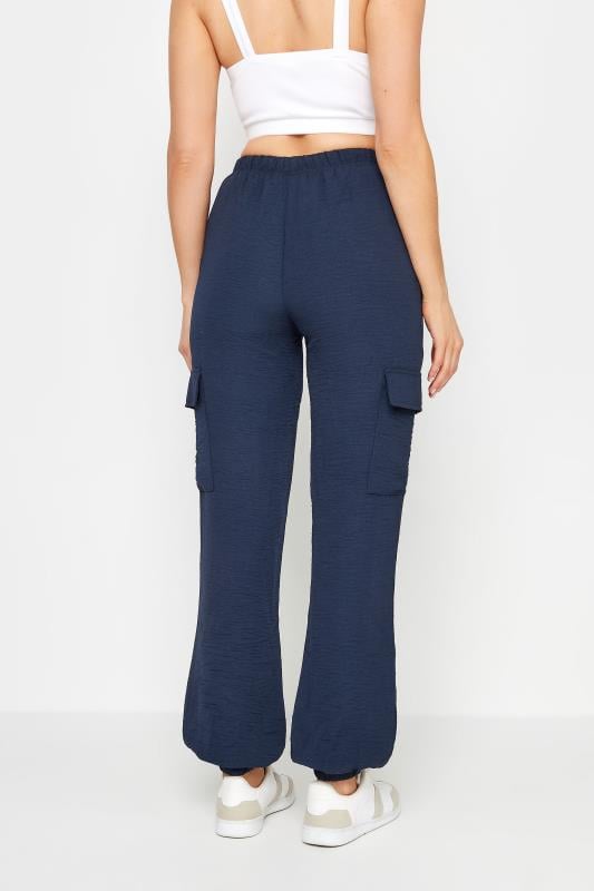 Evans LTS Tall Navy Blue Crepe Cuffed Cargo Trousers