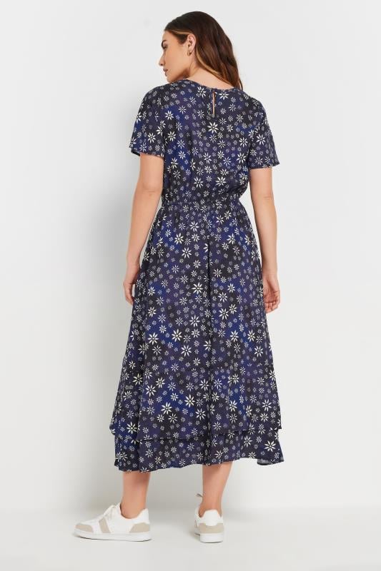 Evans LTS Tall Navy Blue Ditsy Floral Tie Waist Dress