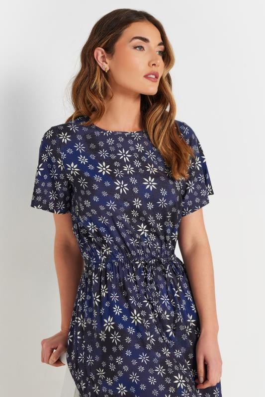 Evans LTS Tall Navy Blue Ditsy Floral Tie Waist Dress
