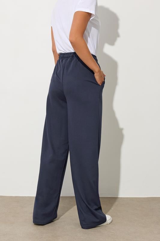 Evans LTS Tall Navy Blue Seam Front Wide Leg Joggers