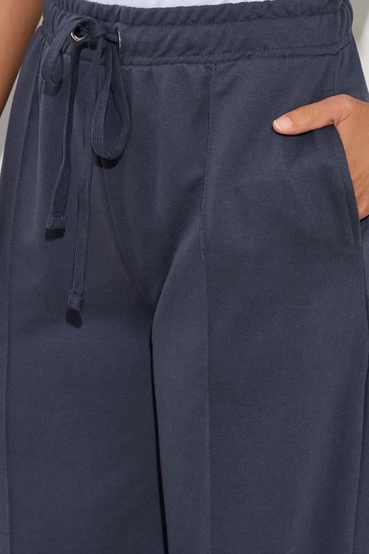 Evans LTS Tall Navy Blue Seam Front Wide Leg Joggers