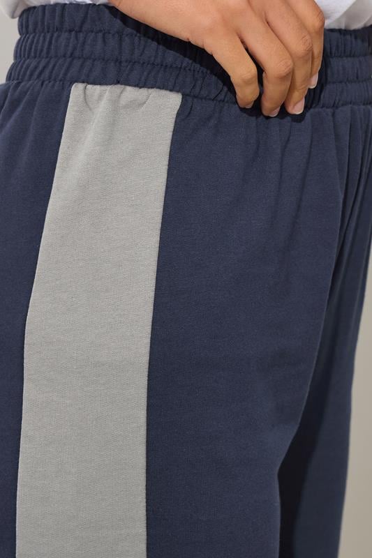 Evans LTS Tall Navy Blue Side Stripe Fitted Straight Leg Joggers