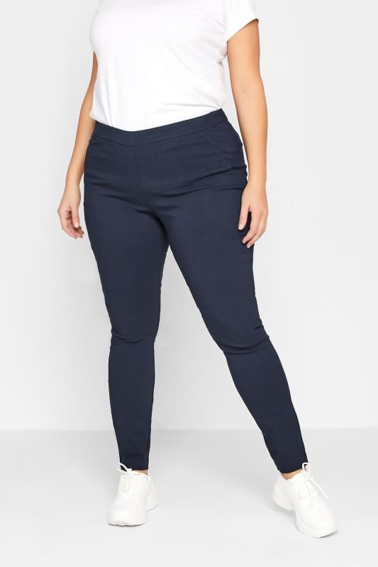 evans LTS Tall Navy Blue Stretch Skinny Leg Trousers