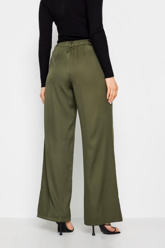 Evans LTS Tall Olive Green Tailored Wide Leg Trousers
