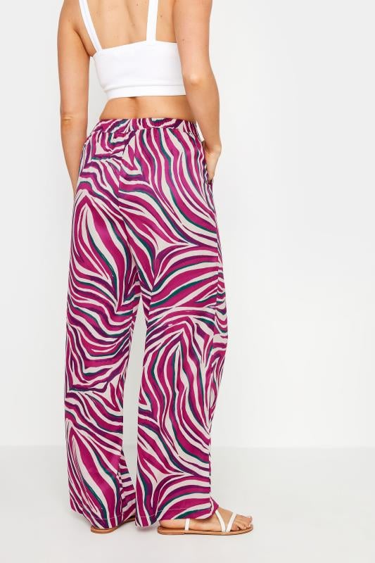 Evans LTS Tall Purple Zebra Print Wide Leg Trousers