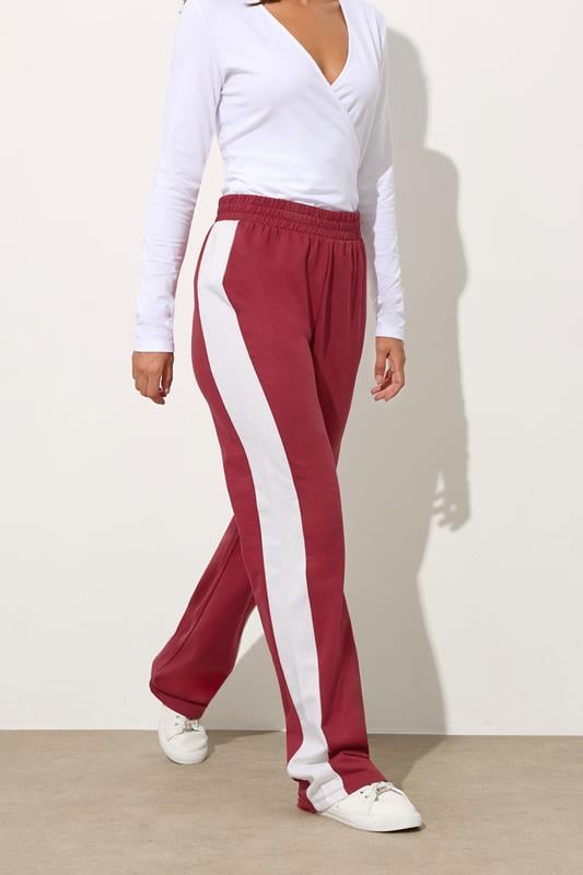 Evans LTS Tall Red Side Stripe Fitted Straight Leg Joggers