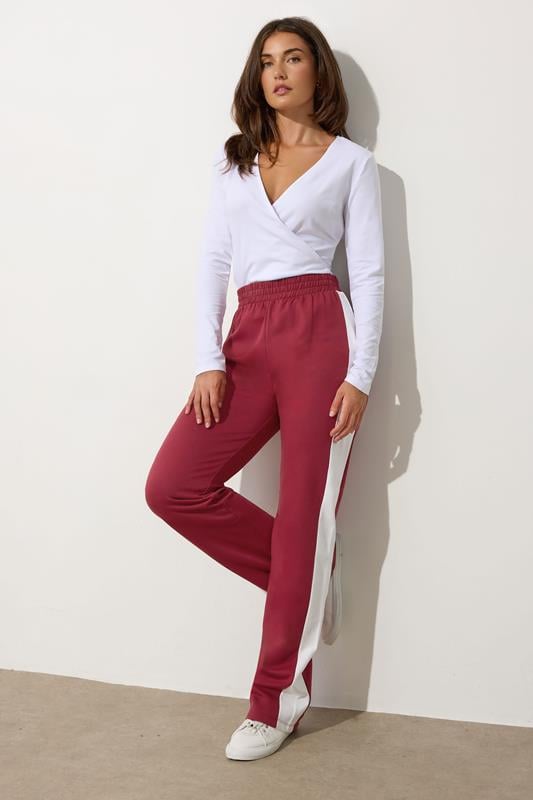 evans LTS Tall Red Side Stripe Fitted Straight Leg Joggers