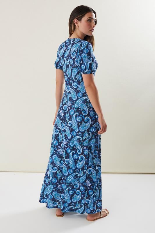 Evans LTS Tall Royal Blue Floral Paisley Print Wrap Maxi Dress