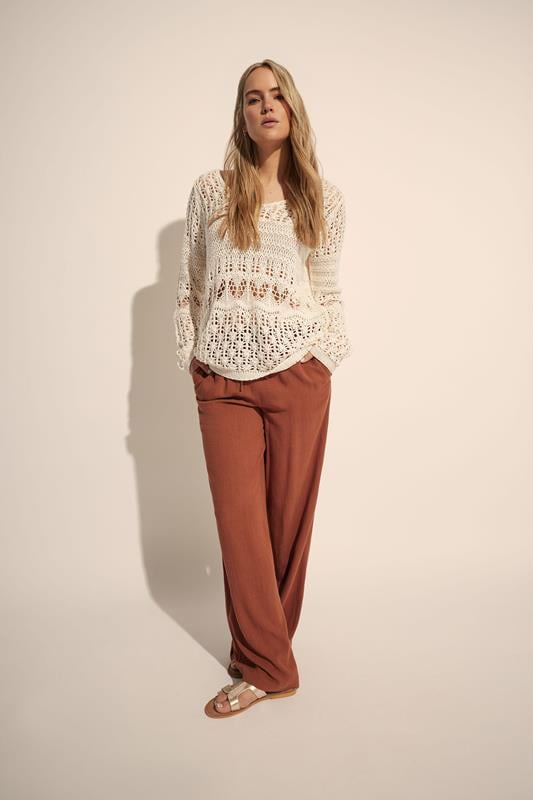 evans LTS Tall Rust Orange Linen Tie Waist Trousers