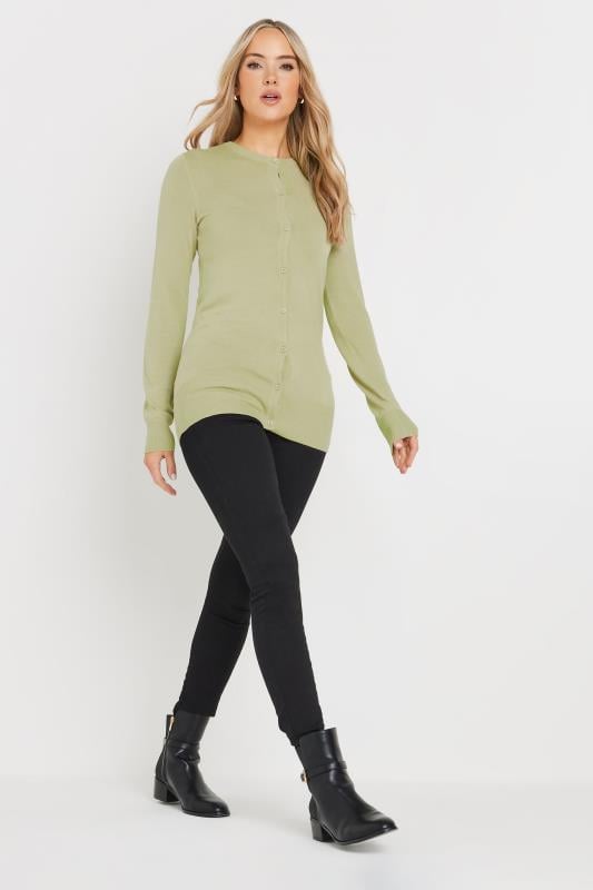 Evans LTS Tall Sage Green Button Down Knit Cardigan