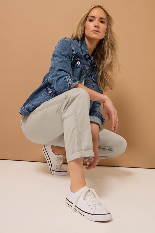 Evans LTS Tall Stone Brown Cotton Straight Leg Chino Jeans