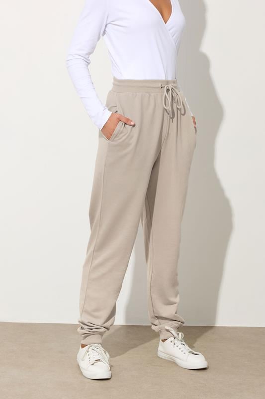 Evans LTS Tall Stone Brown Cuffed Drawstring Joggers