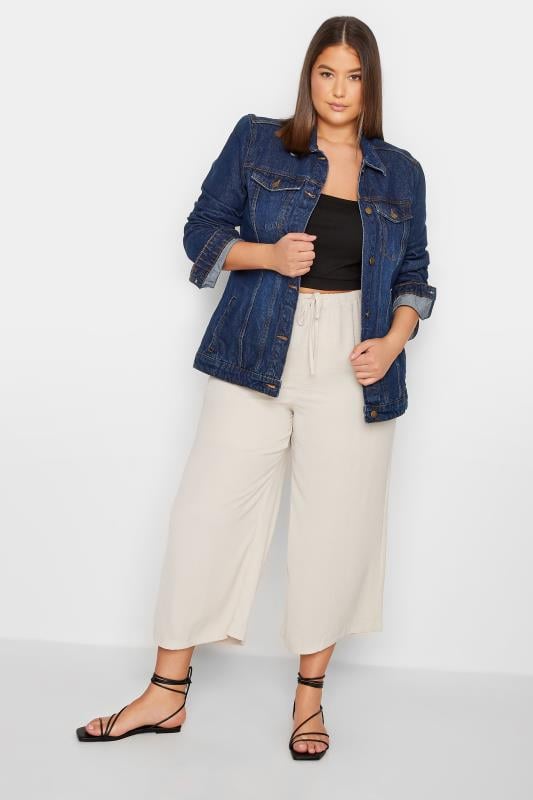 Evans LTS Tall Stone Brown Lightweight Twill Cropped Trousers