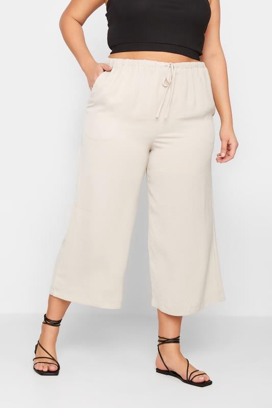 evans LTS Tall Stone Brown Lightweight Twill Cropped Trousers