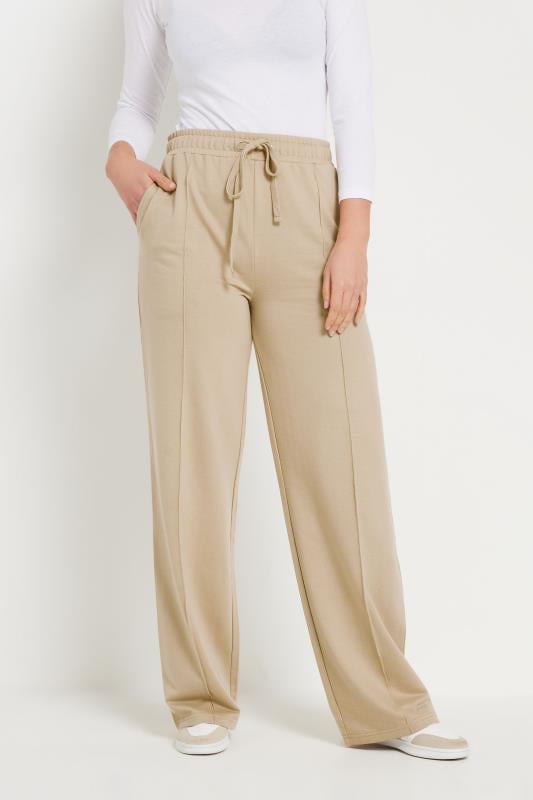 Evans LTS Tall Stone Brown Seam Front Wide Leg Joggers