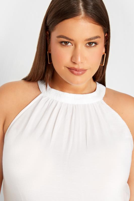 Evans LTS Tall White Broderie Anglaise Halter Neck Top